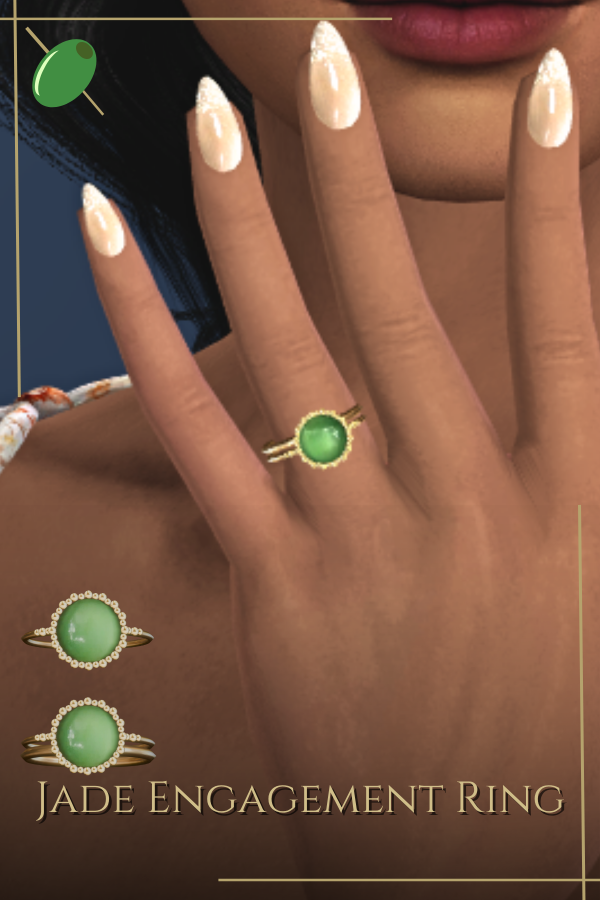 Alpha Jade Engagement Ring by pitted0live - The Sims 4 Custom Content