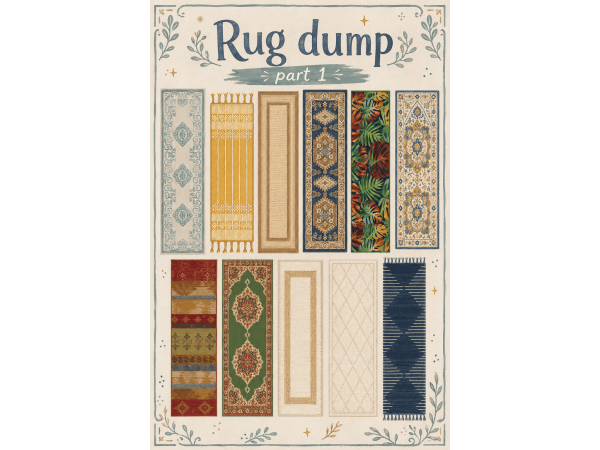 Mix Random Rug Dump part 1 by shueheck - The Sims 4 Custom Content