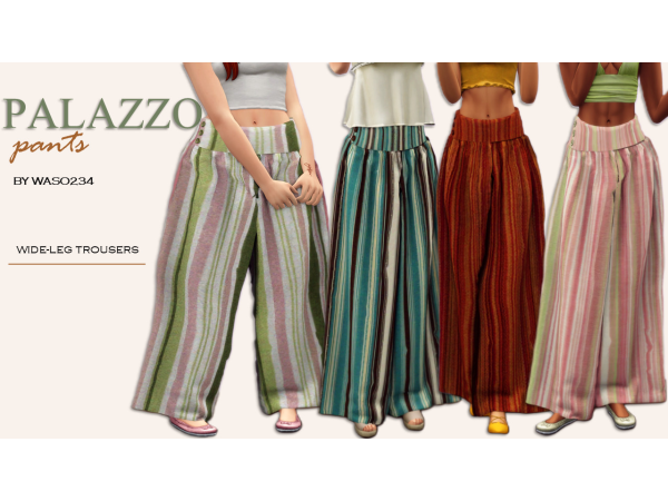 Mix Palazzo Pants by waso_234 - The Sims 4 Custom Content