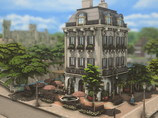 Maxis Match Apartment with Coffee Shop by plumbobkingdom - The Sims 4 Custom Content