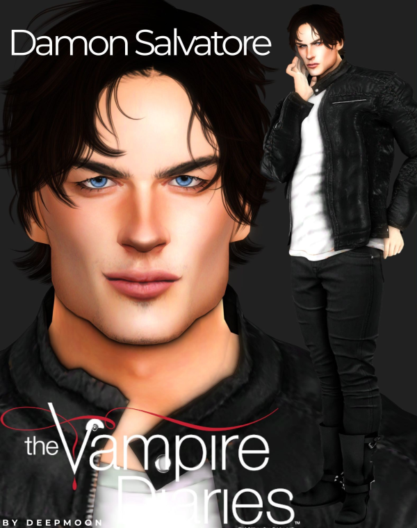 Alpha Damon Salvatore from The Vampire Diaries by simsfinds - The Sims 4 Custom Content