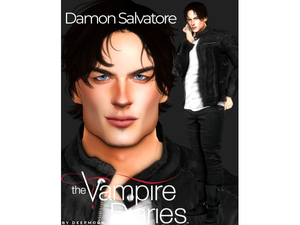 Alpha Damon Salvatore from The Vampire Diaries by deepmoon - The Sims 4 Custom Content