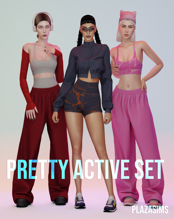Alpha Pretty Active set by simsfinds - The Sims 4 Custom Content