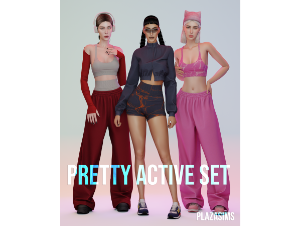 Alpha Pretty Active set by plazasims - The Sims 4 Custom Content