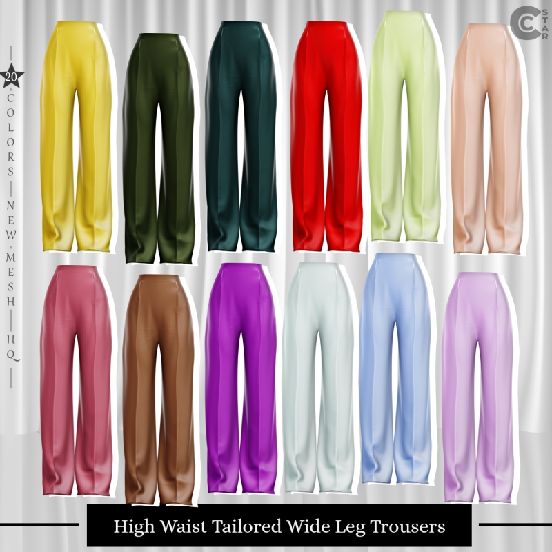 Alpha High Wais Tailored WideLeg Trousers by cool_content_star - The Sims 4 Custom Content