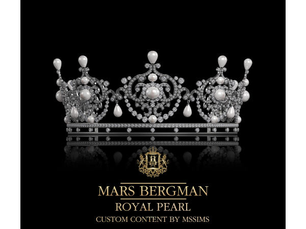 Alpha ROYAL PEARL TIARA by Mssims4 - The Sims 4 Custom Content