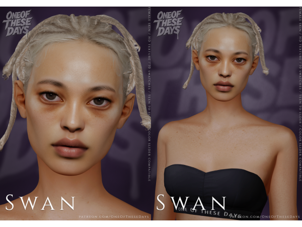 Alpha Swan SKINSKINOVERLAY facemask lipstick tray files - The Sims 4 Custom Content