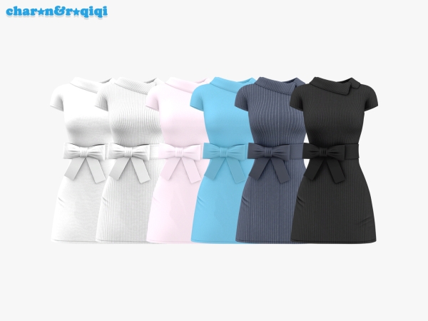 Mix [charonroqiqi]waist cinching dress - The Sims 4 Custom Content