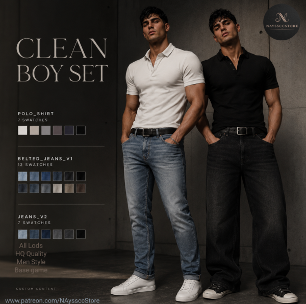Alpha Clean Boy Set by simsfinds - The Sims 4 Custom Content