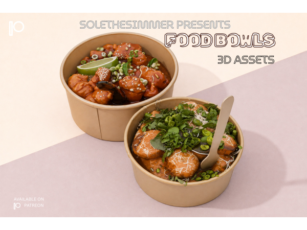 Alpha Food Bowls3D Asset by solethesimmer - The Sims 4 Custom Content