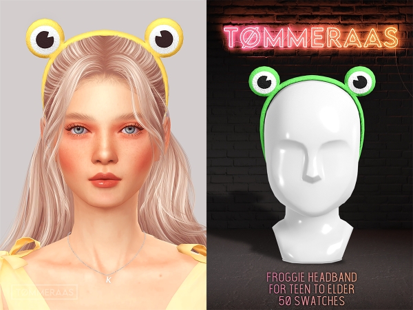 Alpha TØMMERAAS Froggie Headband for Teen to Elder - The Sims 4 Custom Content