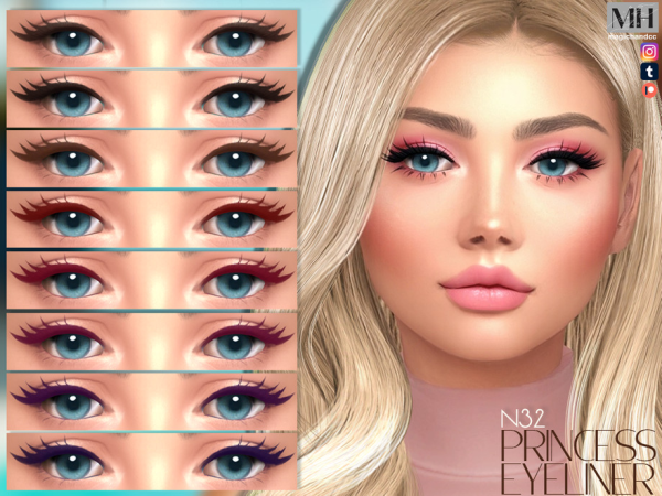 Alpha Princess Eyeliner Patreon - The Sims 4 Custom Content