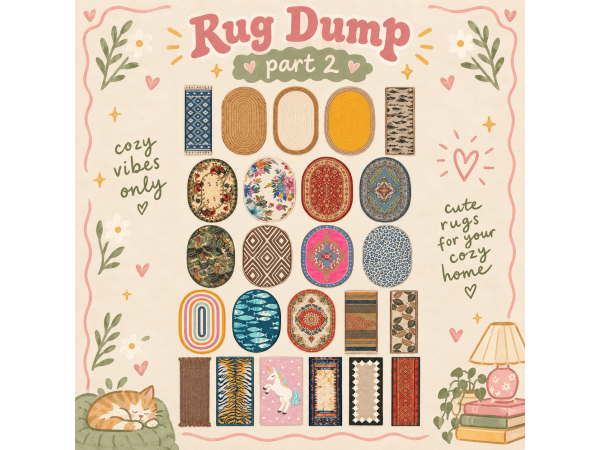 Alpha Random Rug Dump part 2 by shueheck - The Sims 4 Custom Content