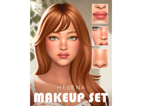 Maxis Match HELENA MAKEUP SET by poyopoyosim - The Sims 4 Custom Content