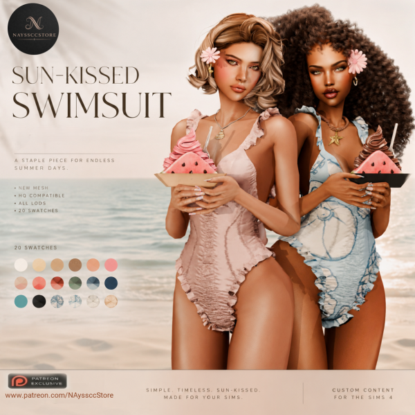 Alpha Sun Kissed Swimsuit by simsfinds - The Sims 4 Custom Content