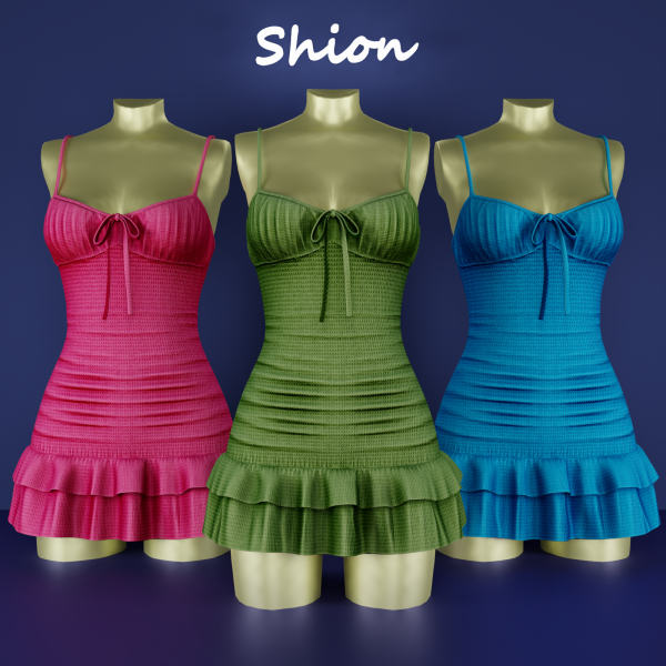 Alpha Shion Rena Ribbon Dress by shion_sims - The Sims 4 Custom Content
