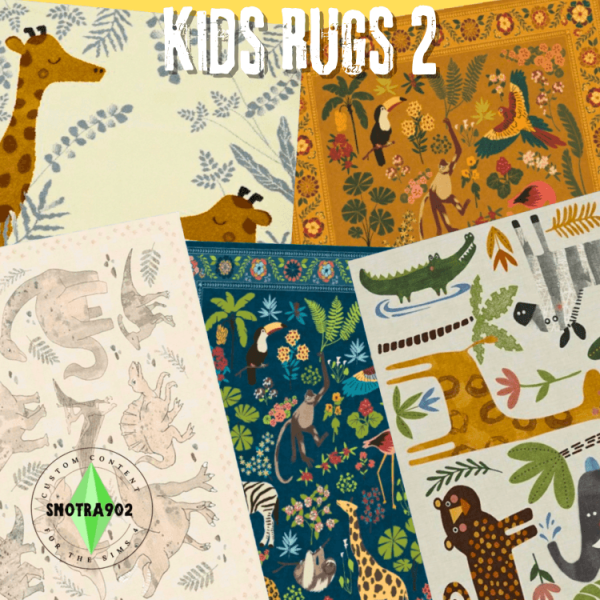 Mix Kids rugs2 by simsfinds - The Sims 4 Custom Content