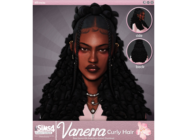 Maxis Match Vanessa Curly Hair by dhream - The Sims 4 Custom Content