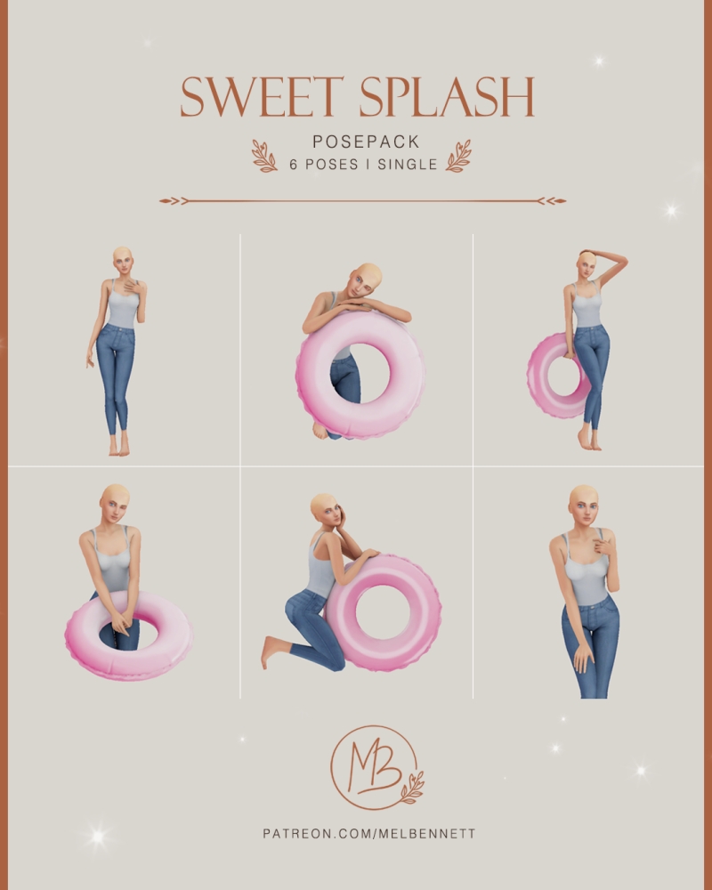 Mix Sweet Splash Acc and Posepack by melbennett - The Sims 4 Custom Content