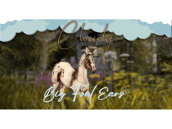 Alpha 𝐂𝐥𝐨𝐮𝐝𝐲 Big Foal Ears - The Sims 4 Custom Content