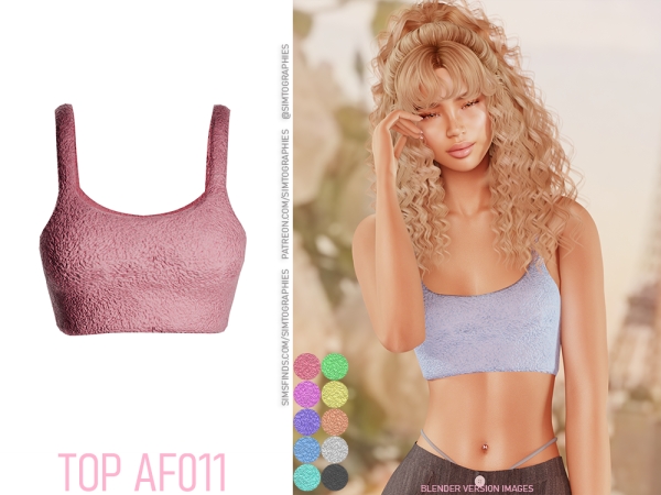 Alpha Top AF011 - The Sims 4 Custom Content