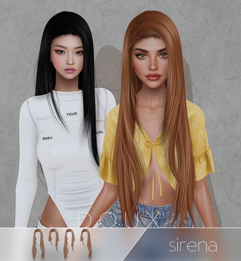 Alpha DOUX Sirena Hair by douxhair - The Sims 4 Custom Content