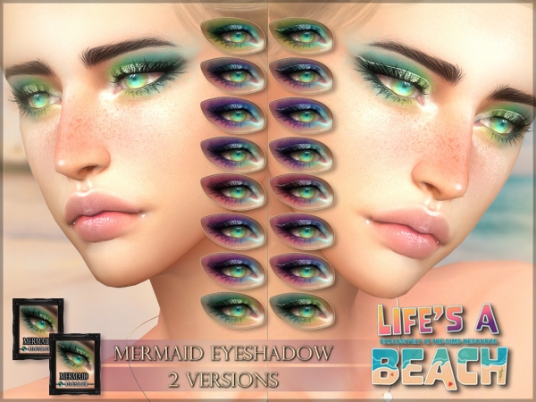 Alpha Mermaid eyeshadow ( ) - The Sims 4 Custom Content