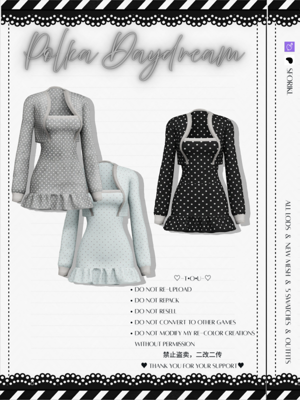 Mix Sforikl Polka Daydream by simsfinds - The Sims 4 Custom Content