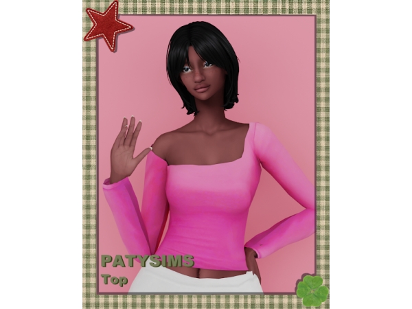 Mix Dropped shoulder blouse - The Sims 4 Custom Content