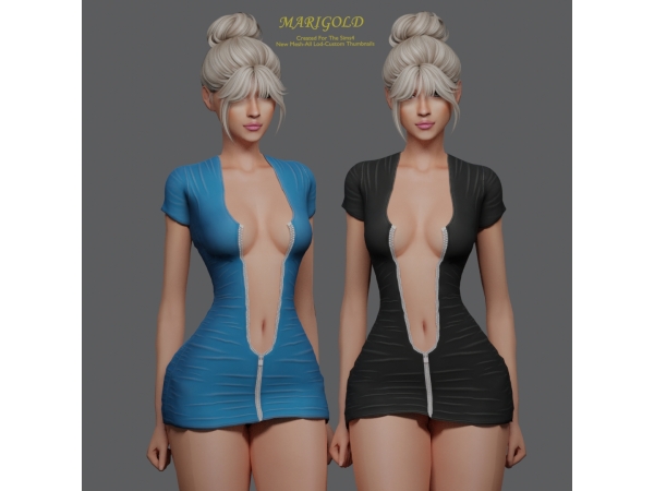 Alpha MARIGOLD TS4_NORA MINI DRESS - The Sims 4 Custom Content