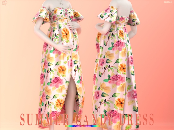 Mix Summer Candy Dress sims4 by bluerose-sims - The Sims 4 Custom Content