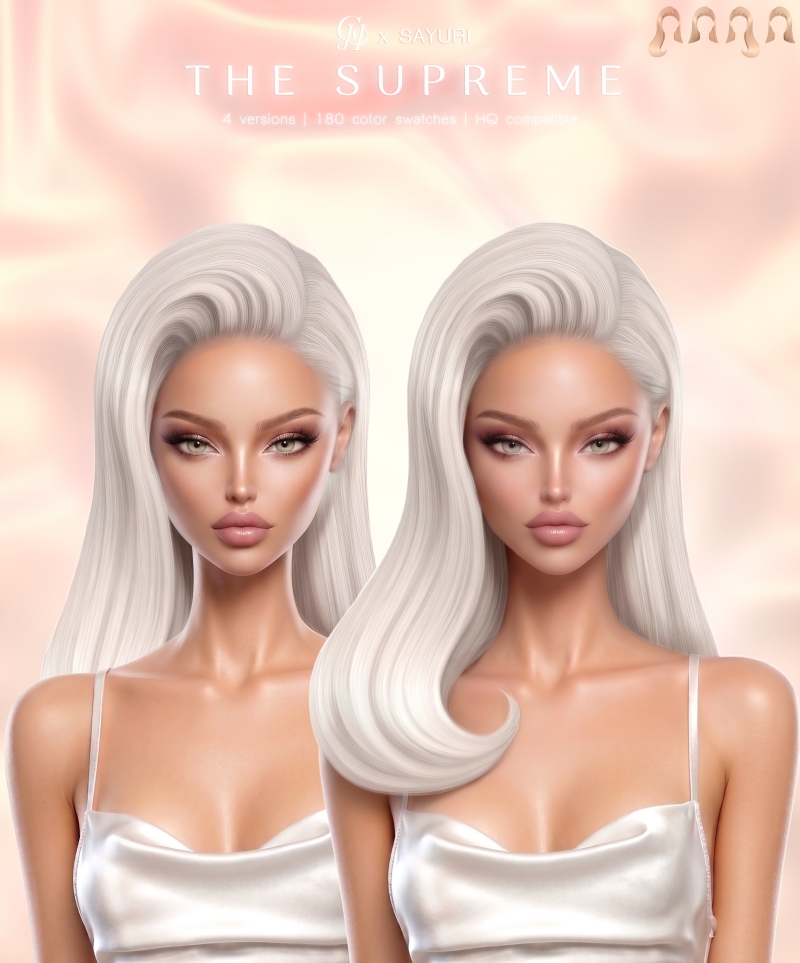 Alpha The Supreme Hairstyle by greenteahoney - The Sims 4 Custom Content
