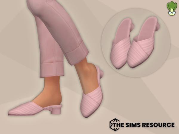Maxis Match Pointed Toe Heeled Mules - The Sims 4 Custom Content