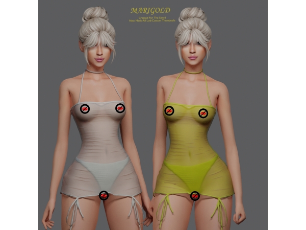 Alpha MARIGOLD TS4_DAISY DRESS - The Sims 4 Custom Content