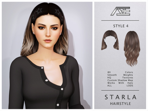 Alpha Starla Hairstyle Style 4 - The Sims 4 Custom Content