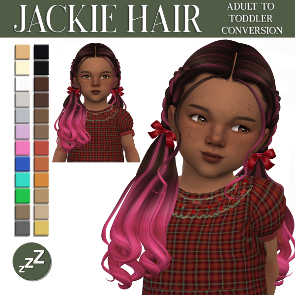 Maxis Match Jackie Hair Conversion by simsfinds - The Sims 4 Custom Content