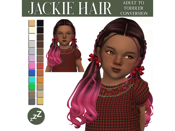 Maxis Match Jackie Hair Conversion by sleepyz - The Sims 4 Custom Content