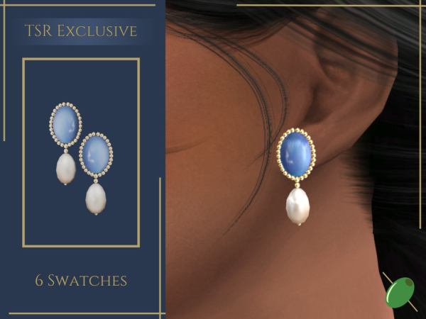 Alpha Royal Pearl Earrings by thesimsresource - The Sims 4 Custom Content
