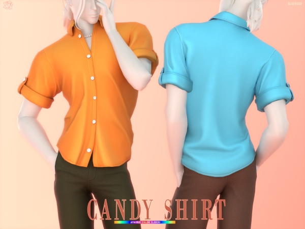 Mix Summer Candy Male Shirt sims4 by bluerose-sims - The Sims 4 Custom Content