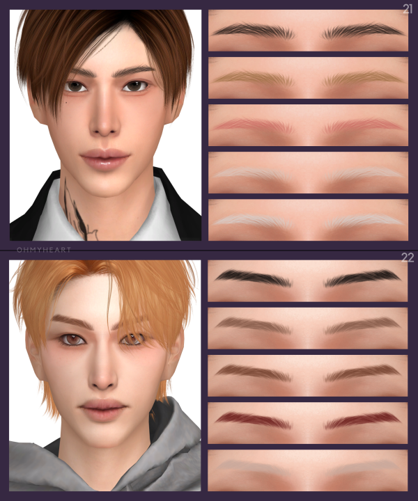 Mix brows21 24 by ohmyheart - The Sims 4 Custom Content
