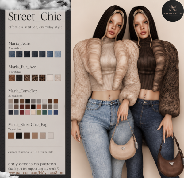 Alpha Street Chic Set by simsfinds - The Sims 4 Custom Content