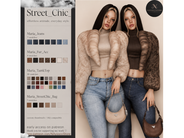 Alpha Street Chic Set by NAyssccStore - The Sims 4 Custom Content