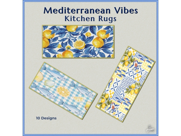 Maxis Match Mediterranean Vibes Kitchen Rugs - The Sims 4 Custom Content