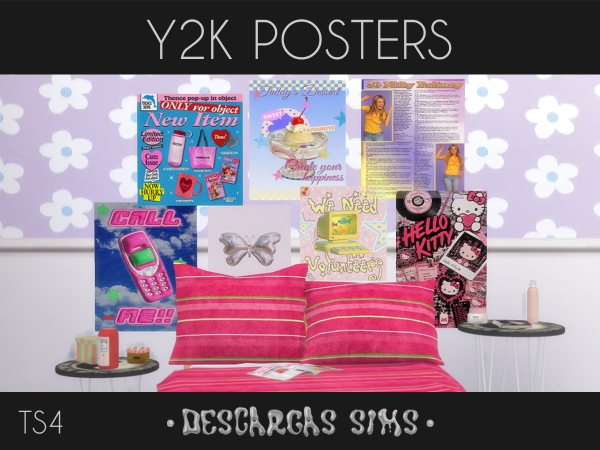 Alpha Y2K Posters - The Sims 4 Custom Content