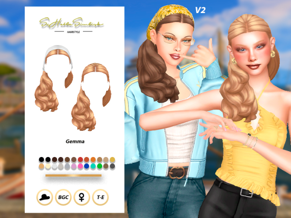 Maxis Match Gemma Hairstyle by sehablasimlish - The Sims 4 Custom Content