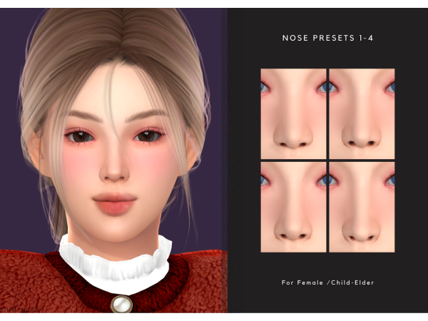Mix female nose presets1 4 - The Sims 4 Custom Content