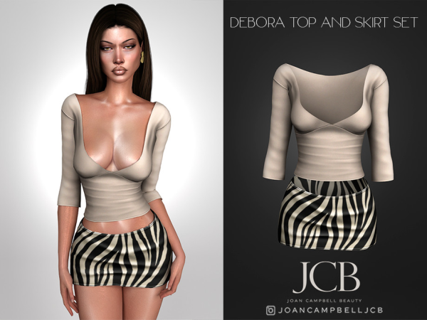 Alpha DEBORA SKIRT AND TOP SET by Joan_Campbell_Beauty_ - The Sims 4 Custom Content