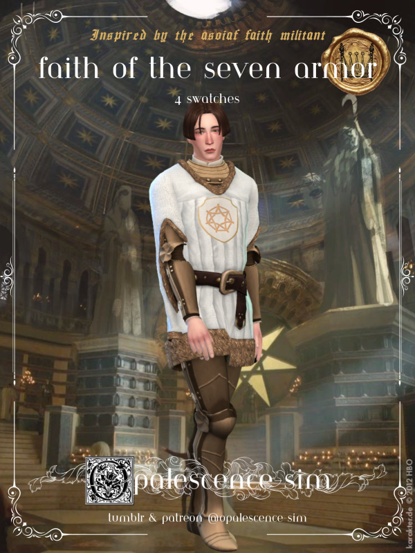 Maxis Match Faith of the Seven Armor by simsfinds - The Sims 4 Custom Content