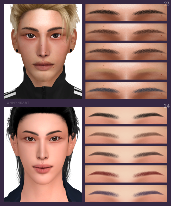 Mix brows21 24 by ohmyheart - The Sims 4 Custom Content