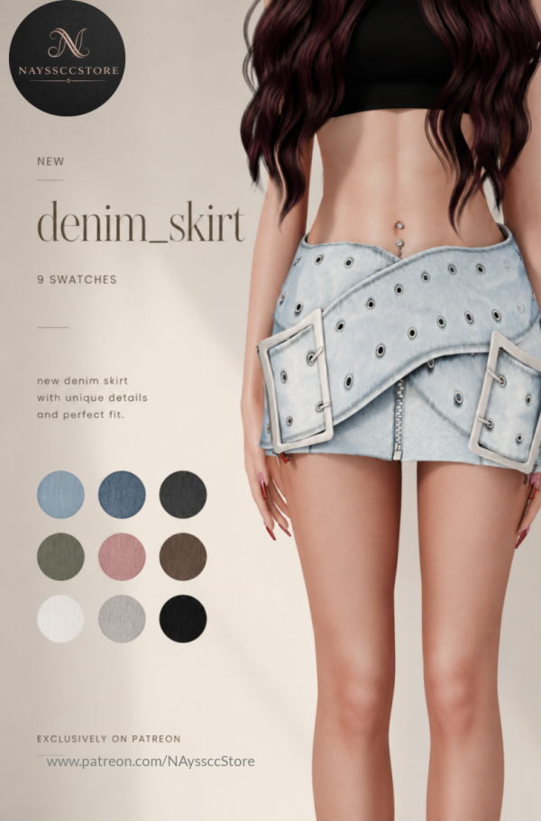 Alpha Denim Skirt by simsfinds - The Sims 4 Custom Content